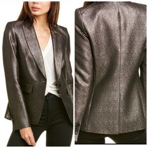 Veronica Beard Ashburn Single Breasted Metallic Dickey Blazer Jacket Size 2